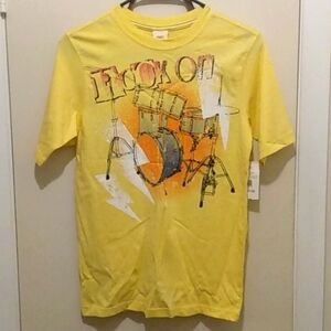 C) Faded Glory Boys Rock On Lg Short Sleeve T Shirt Color Lemon Peel